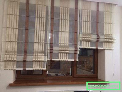 Rimske zavese: moderno oblikovanje oken v kuhinji